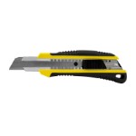Kniv med Non-Slip gummigreb, 18 mm knivblad, Autolås og magasin med 2 ekstra knivblade